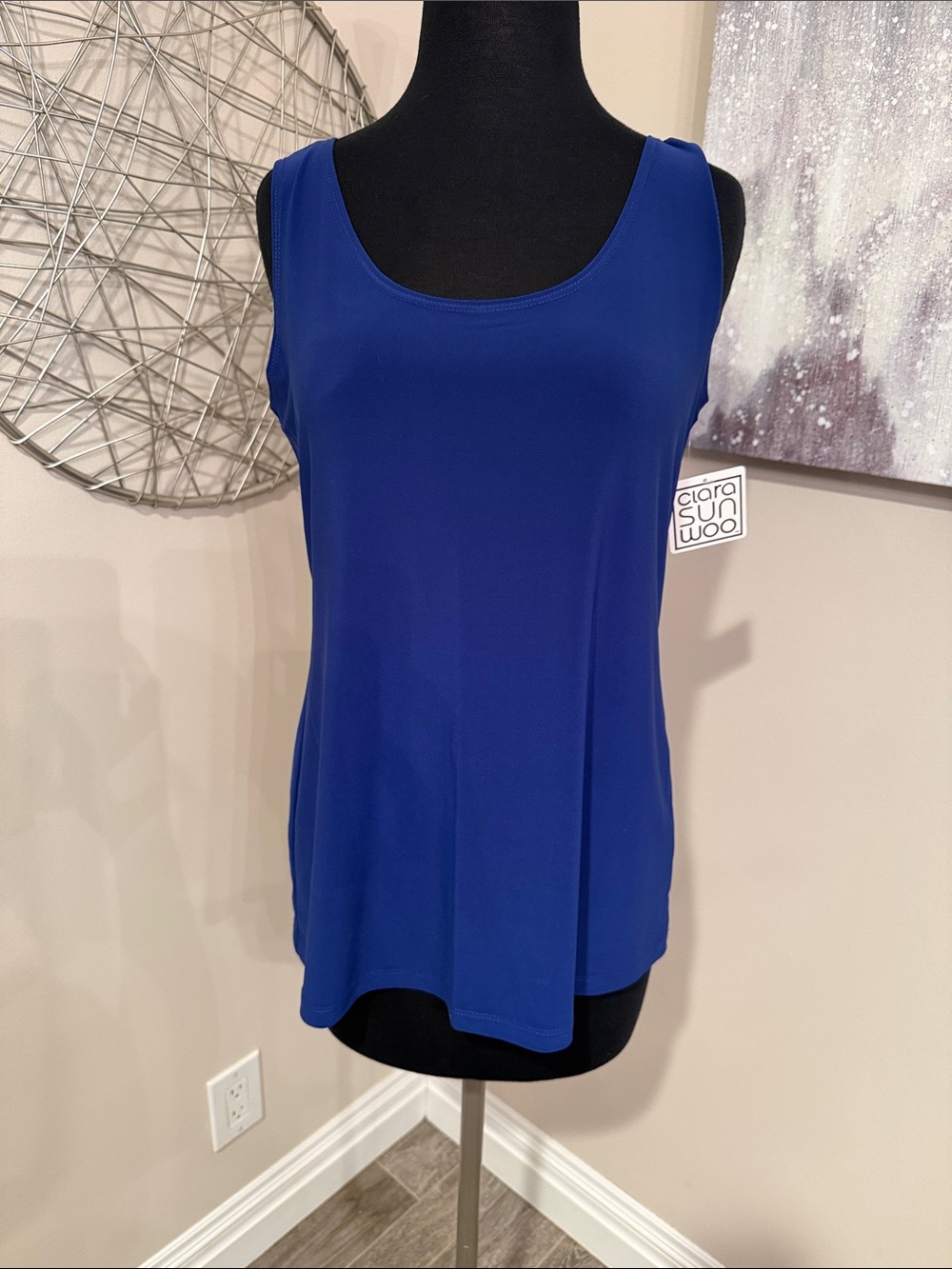 Clara Sun Woo Blue Scoop Neck Tank size small